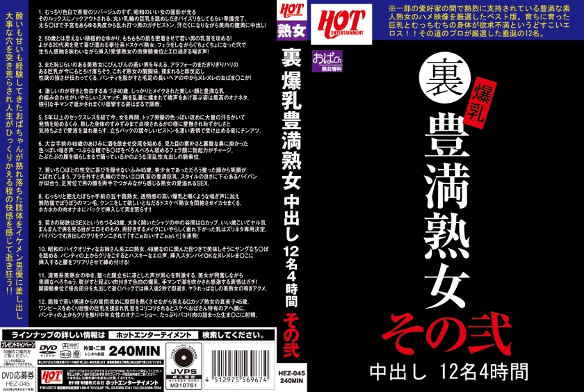 016HEZ-045【本編フル視聴】裏 爆乳豊満熟女 中出し12名 4時間 その弐